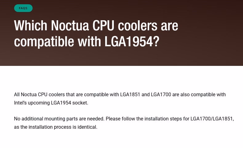 Noctua Tương Thích LGA1954: Tiết Kiệm & Hiệu Năng Cho CPU Intel Mới